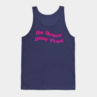 Be Brave Stay Free U.S.A. Red, White, and Blue Bubble Letters Tank Top